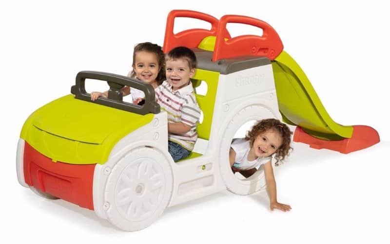 מתקן מכונית + מגלשה+ ארגז חול<BR> מבית smoby