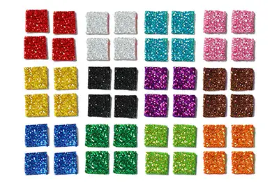 מדבקות סול נוצץ ריבועים <BR> בחר צבע