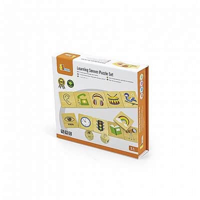 משחק לימוד חושים באמצעות כרטיסיות עץ וקוביות