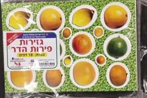 גזירות קרטון פירות הדר <BR>18 דף