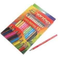 עפרונות ג'מבו תוכי 12 יח+מחדד