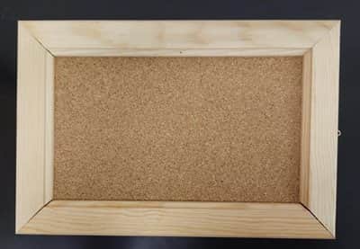 לוח שעם+נעצים מסגרת עץ עבה וגדולה ליצירה <BR> בחר גודל