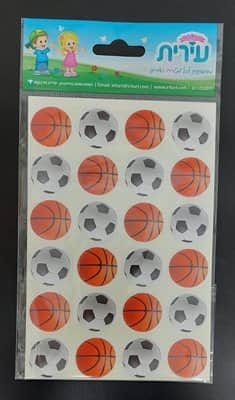 מדבקות כדורגל וכדורסל <BR>10 דף