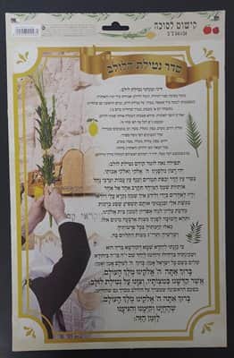 קישוט לסוכה סדר נטילת הלולב <BR>24X37