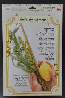 קישוט לסוכה סדר נטילת לולב <BR>24X37