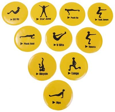 סט 10 ספוטים תנועות ספורט עגולים + תיק רשת