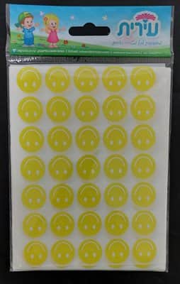 מדבקות סמיילי צבעוניות 5 בשורה<BR>8 צבעים