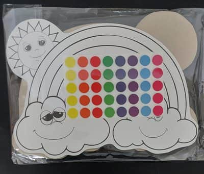 יצירה קשת בענן עם מדבקות <BR>36 יח