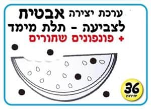 ערכת יצירה אבטיח+ 200 פונפונים <BR> 36 יח
