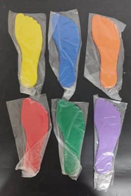 סט 6 זוגות כפות רגליים PVC <BR> 19X7.5 סמ