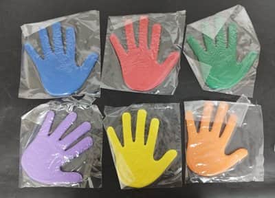 סט 6 זוגות כפות ידיים PVC <BR> 14.5X14.5 סמ