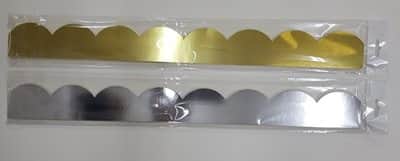 פסי קישוט גלי זהב/כסף מטלי <BR>18 יח <BR> בחר צבע