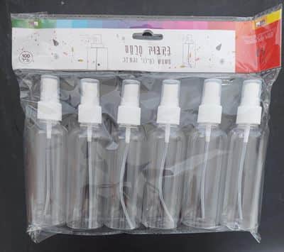 6 בקבוקים מרססים מפלסטיק <BR> 100 מל