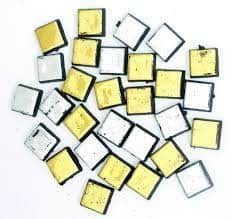 אבני מוזאיקה זהב וכסף במגוון צורות