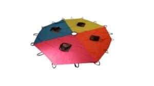 מצנח פעילות משושה עם 4 כיסי רשת <BR> 3 מטר