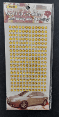 מדבקות אבני חן צבע זהב <BR> 12 בשורה