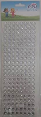 מדבקות אבני חן כסף <BR>8 בשורה
