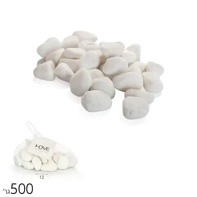 אבנים חלוקי נחל לבנים 500 גרם