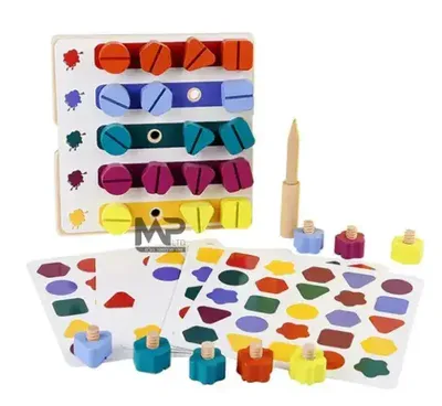 לוח הברגות עץ לפעוטות