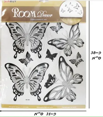 מדבקות קיר פרפרים נוצץ