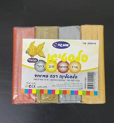 סט פלסטלינה מתכתי<BR> 250*4 גרם