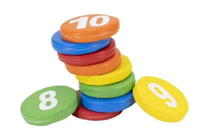 סט כריות ישיבה עגולות מספרים 1-10<BR> 6*36 ס"מ