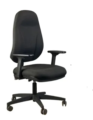 כיסא משרדי עם גלגלים משענת גדולה <BR> מתכוונן- ידית, מושב, גב