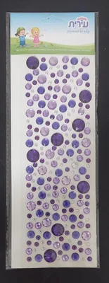 מדבקות אבני חן בגווני סגול במגוון גדלים