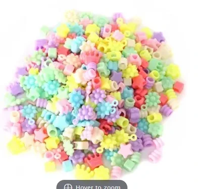 חרוזים מפלסטיק מיקס צורות וגדלים פסטל <BR> 450 גרם