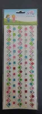 מדבקות אבני חן ופנינה מעוטרות