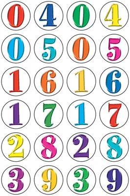 מדבקות מספרים צבעוניים 22 מ"מ <BR> 4 בשורה