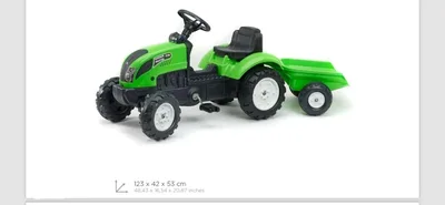 טרקטור ירוק+נגרר <BR> 123X42X53 ס"מ
