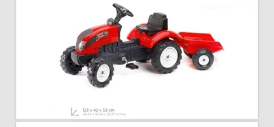 טרקטור אדום+נגרר <BR> 123X42X53 ס"מ