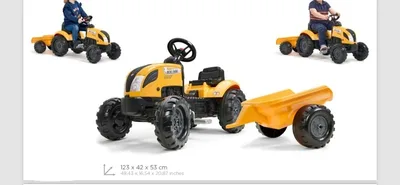 טרקטור צהוב + נגרר <BR> 123X42X53 ס"מ