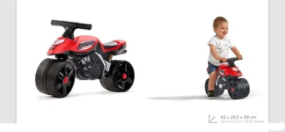 אופנוע דחיפה אדום <BR> 62X25.5X39 ס"מ