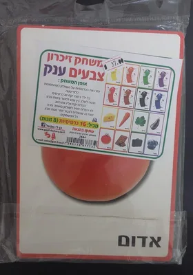 משחק זיכרון צבעים ענק <BR> 16 יח
