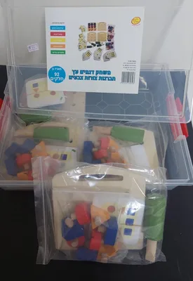 משחק הברגה ללוח לפי דגם מעץ <BR> מתאים ל4