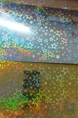 קרטון הולוגרמי זהב/כסף 50*70 <BR> בחר צבע