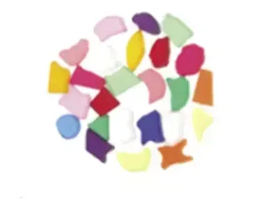 אבני מוזאיקה צבעוני במגוון צורות <BR> 200 גרם