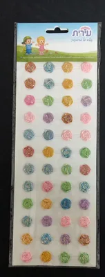 מדבקות בולטות פרחים צבעוניים