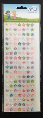 מדבקות אבני חן פרחים צבעוניים