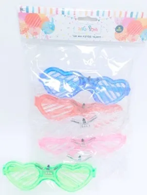 6 משקי מסיבה לב אור צבעוני