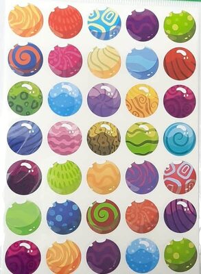 מדבקות כדורים 5 בשורה