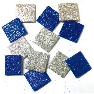 פסיפס סול כחול לבן נוצץ 400 יח