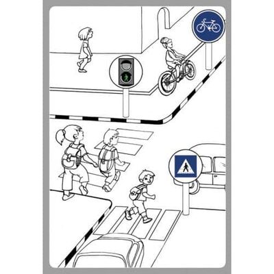 יצירה זהירות בדרכים+מדבקות 36 יח