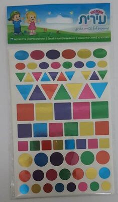 מדבקות צורות מבריק בגדלים שונים<BR>10 דף