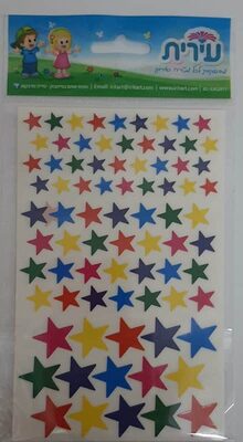 מדבקות כוכב ב3 גדלים<BR>בחר צבע<BR>10 דף