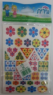 מדבקות פרחים בתוך צורות<BR>25 דף