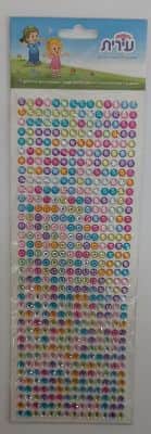 מדבקות אבני חן צבעוני <BR>14 בשורה